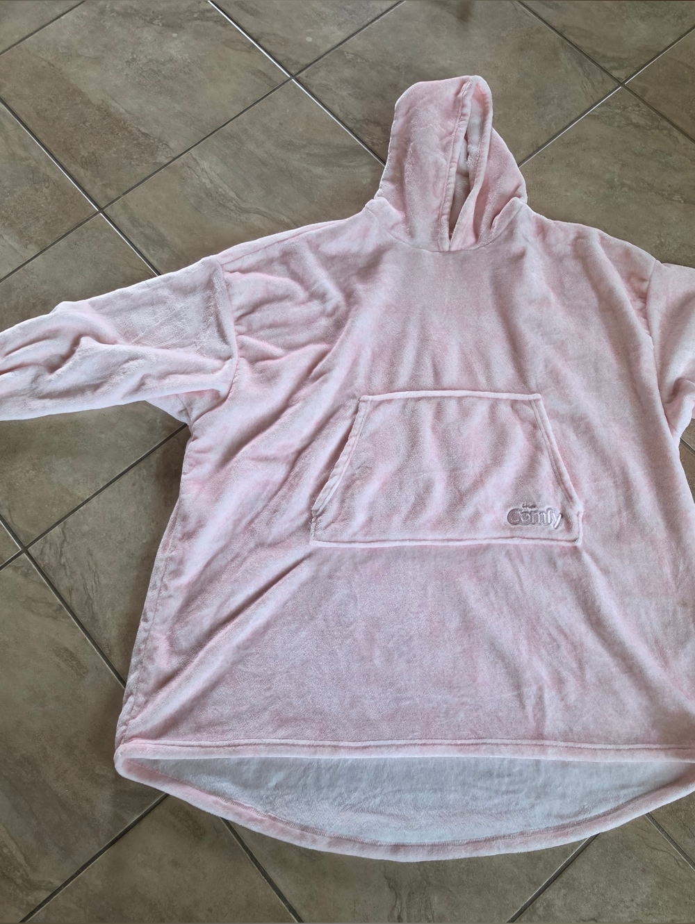 The COMFY Original Oversized Wearable Blanket Cozy Plush Pink Hooded EUC